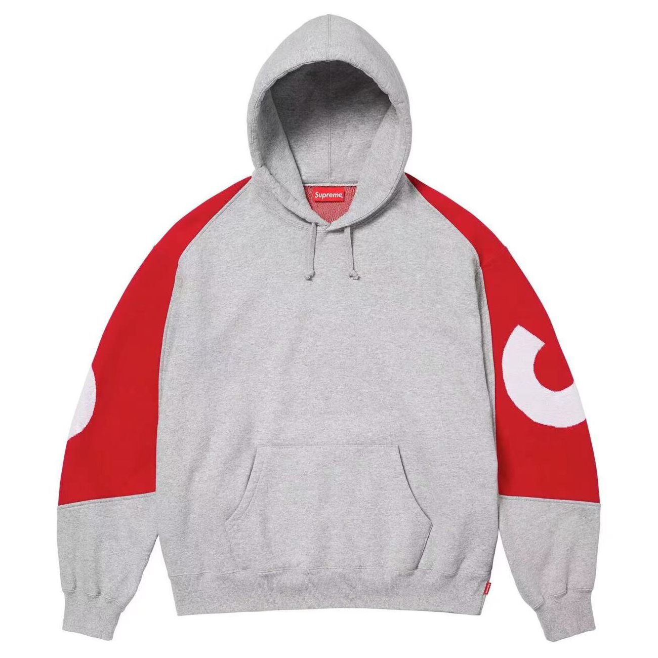 シュプリーム FW23 BIG LOGO JACQUARD HOODED SWEATSHIRT パーカー スウェット サテンアップリケ ロゴ メンズ  レディース